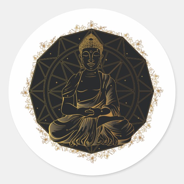 DISEÑO PEGATINA MANDALA BUDDHA (Anverso)
