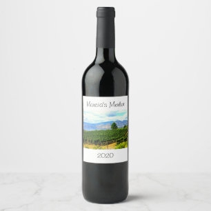 Diseño personalizado de etiqueta de vino de viñedo