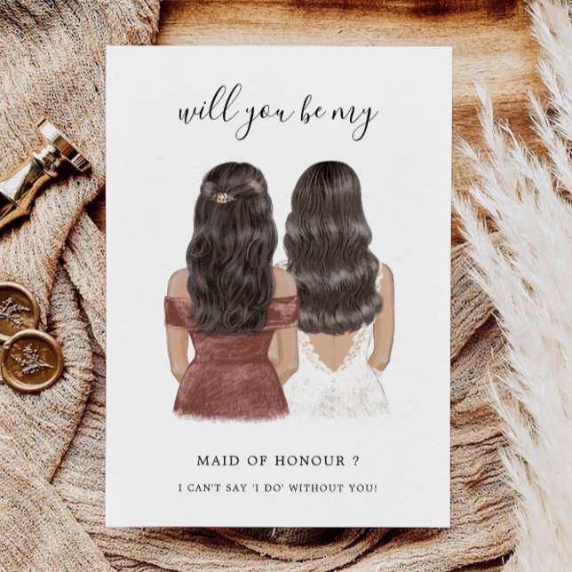 Diseño personalizado de la tarjeta de propuesta Ma (Maid of Honour Proposal Card Custom Design)