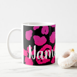 Diseño personalizado de tazas de café rosado