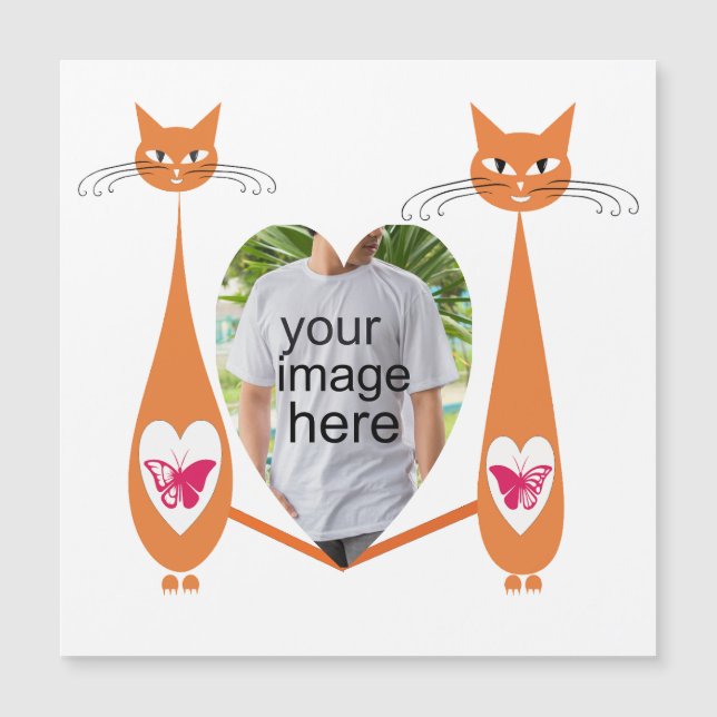 Diseño personalizado editable Cat Love Heart (Anverso)