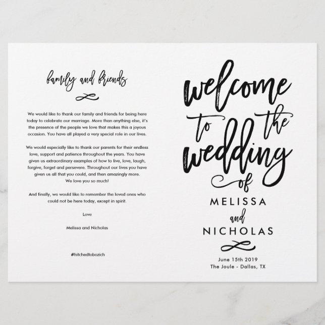Diseño personalizado- Programa Melissa y Nicholas  (Anverso)