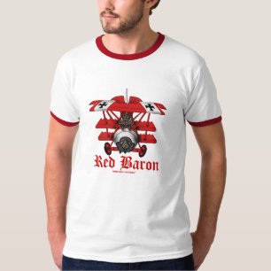 Diseño plano de la camiseta del barón rojo fresc