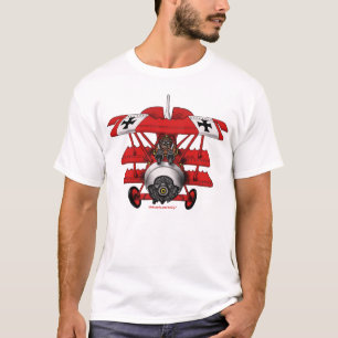 Diseño plano de la camiseta del barón rojo fresc