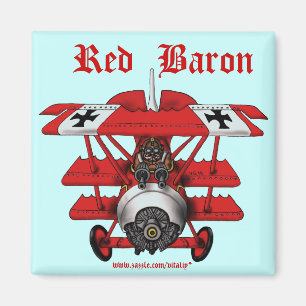 Diseño plano del imán del barón rojo fresco