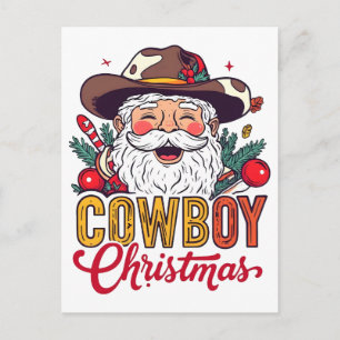 Diseño PNG de Rodeo de Navidad Occidental de Santa