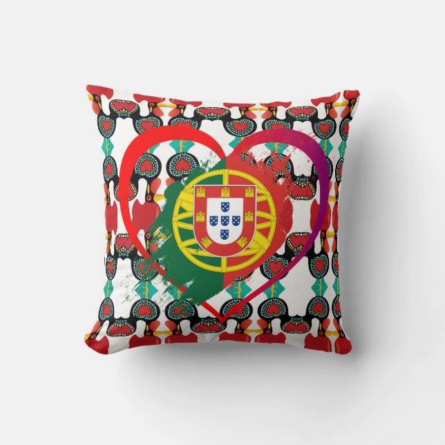 Diseño portugués arrojar almohada (Anverso)