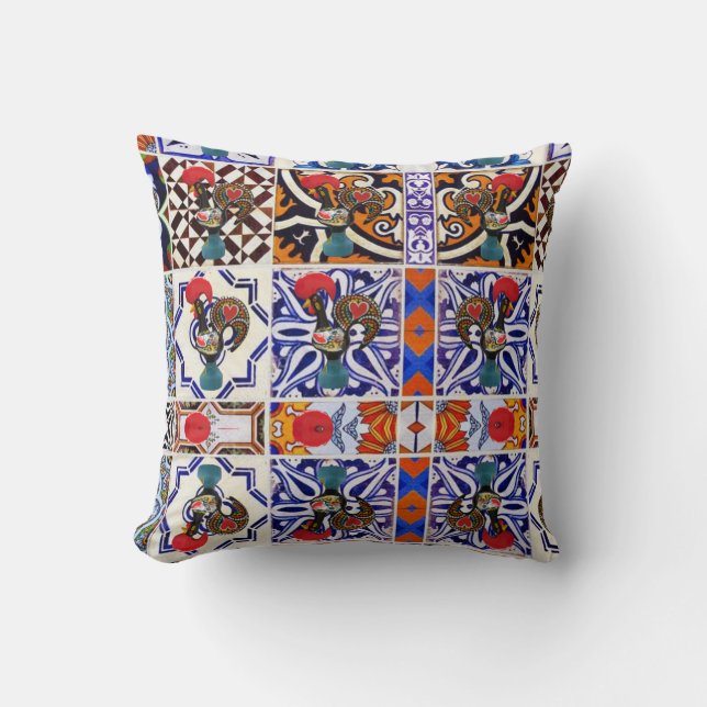 Diseño portugués arrojar almohada (Anverso)