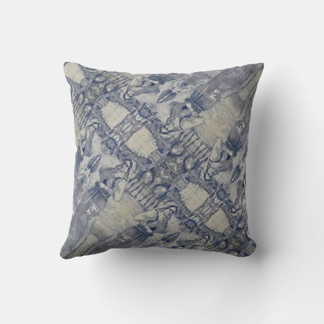 Diseño portugués arrojar almohada (Reverso)