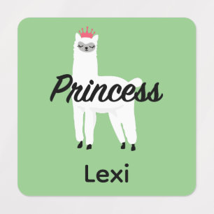 Diseño Princess Lama - Etiqueta de ropa cuadrada p