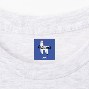 Diseño Princess Lama - Etiqueta de ropa cuadrada p