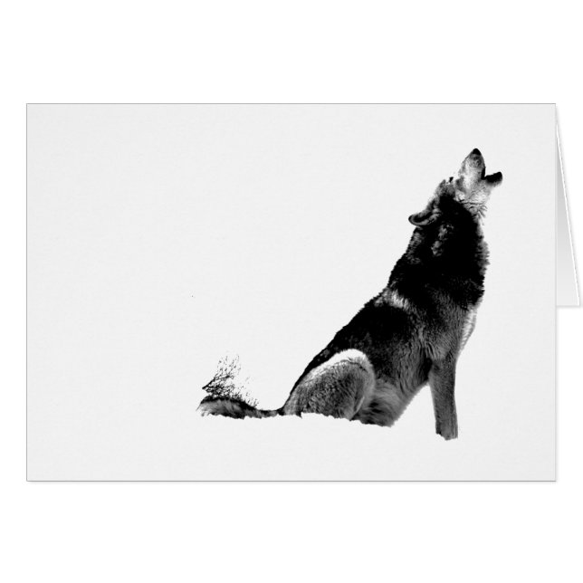 Diseño profesional creativo de Lobo Blanco y Negro (Anverso (Horizontal))