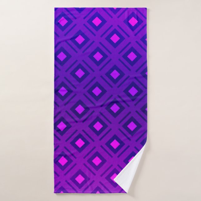 Diseño púrpura claro con líneas, rectángulo. Brill (Toalla de baño)