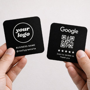 Diseño QR de Revisión Empresarial en Blanco y Negr