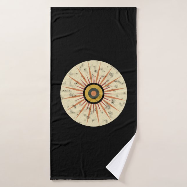 Diseño Retro Boho de Explosión Solar (Toalla de baño)