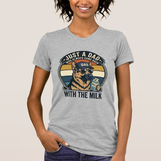 Diseño Retro de Camiseta de Leche de Pastor Alemán (Anverso)