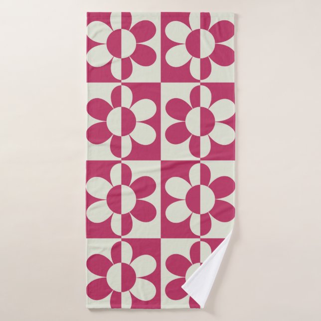 Diseño retro de groovía sin inconvenientes con mar (Toalla de baño)