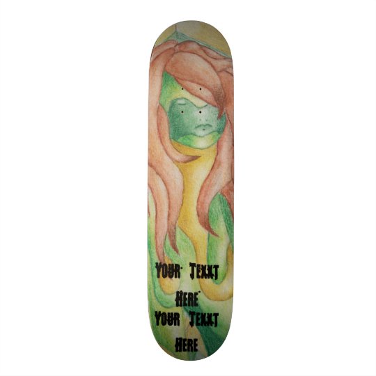 diseño retro de presentación verde de la señora patineta personalizada