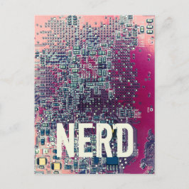 Diseño retro nerd de la tarjeta de circuito rojo