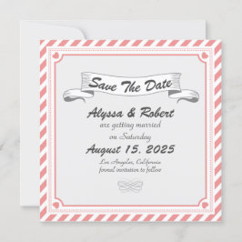 Diseño retro romántico Guardar la tarjeta de fecha