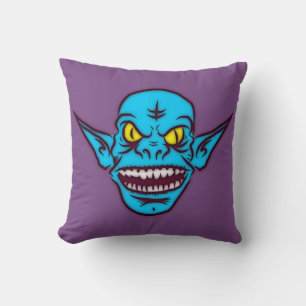DISEÑO REVERSIBLE almohada azul zombie troll demon