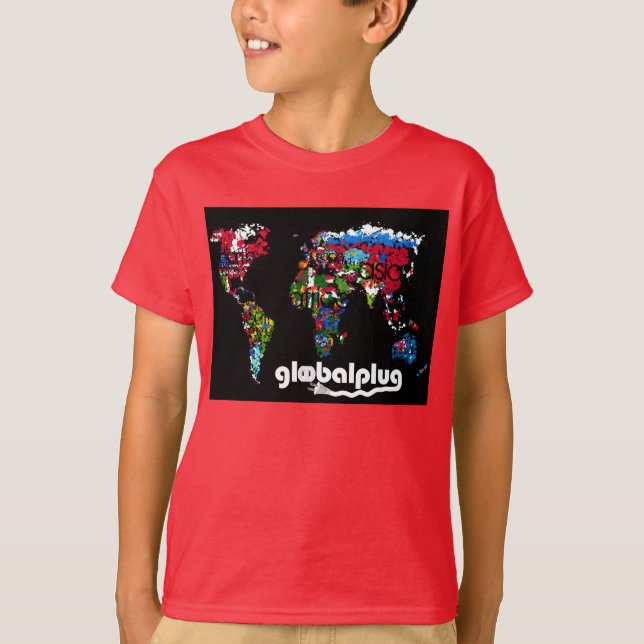 diseño rojo de la camiseta de los niños del (Anverso)