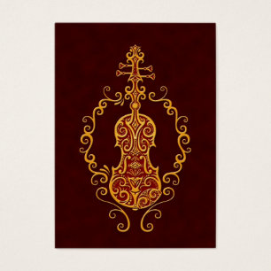 Diseño rojo de oro complejo del violín