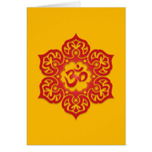 Diseño rojo y amarillo floral de Aum