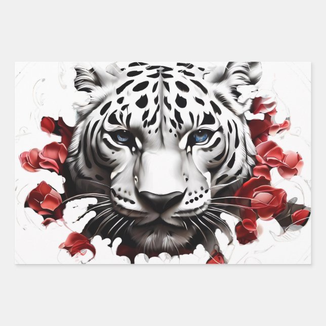 Diseño salvaje Papel de ajuste de regalo de tigre  (Anverso)