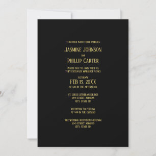 Diseño sencillo de B&G - Invitación Boda/recepción