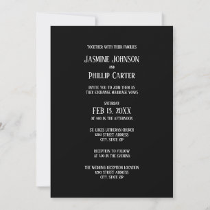 Diseño sencillo de B&W - Invitación Boda/recepción