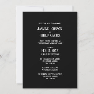 Diseño sencillo de B&W - Invitación Boda/recepción