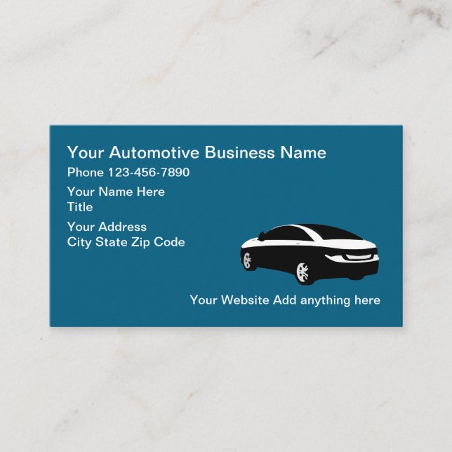 Diseño sencillo de tarjetas de empresa para automó (Anverso)