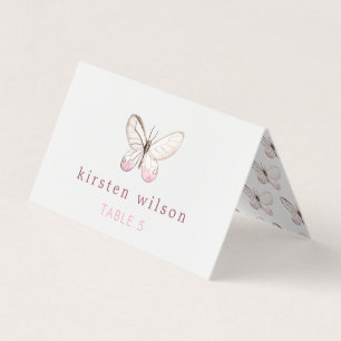 Diseño sencillo Rubor Butterfly plegable tarjeta d