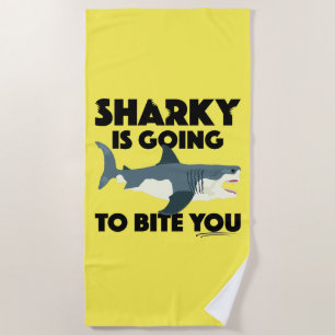 Diseño Sharky va a morderte - Toalla de playa
