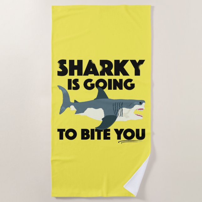 Diseño Sharky va a morderte - Toalla de playa (Anverso)