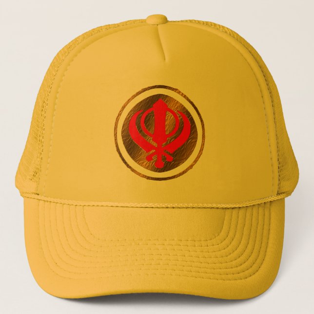 Diseño sikh del gorra de la etiqueta de Khanda (Anverso)