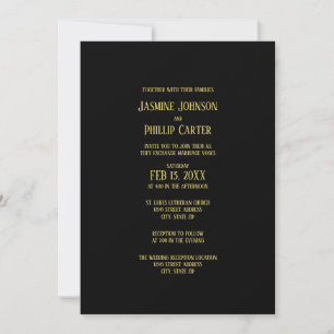 Diseño Simple B&G - Invitación a Boda/Recepción