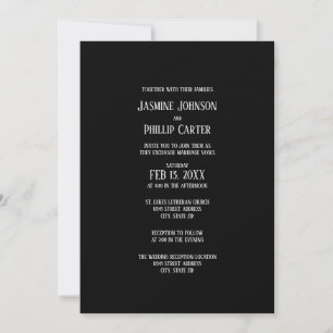 Diseño simple B&G - Invitación de boda/recepción
