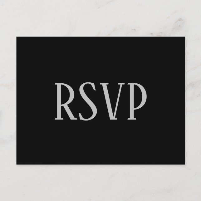 Diseño simple B&G - Tarjeta postal de RSVP/eleccio (Anverso)