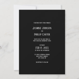 Diseño Simple de Negro y Oro - Invitación de Boda