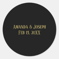 Diseño simple de negro y oro - Pegatina de círculo