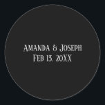 Diseño simple negro y gris - Pegatina de círculo<br><div class="desc">Mid Mod Design - Pegatina cuadrado</div>