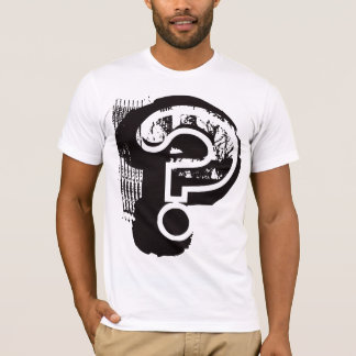Diseño sucio de la camisa - signo de interrogación