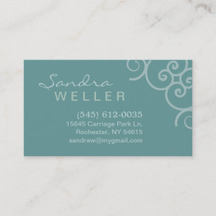 Diseño Swirl Aqua Corner - Tarjeta de presentación
