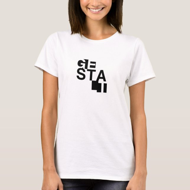 Diseño tipográfico de la camiseta de la gestalt (Anverso)