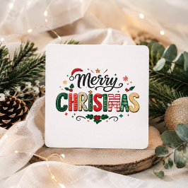 Diseño tipográfico festivo de Feliz Navidad