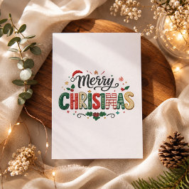 Diseño tipográfico festivo de Feliz Navidad