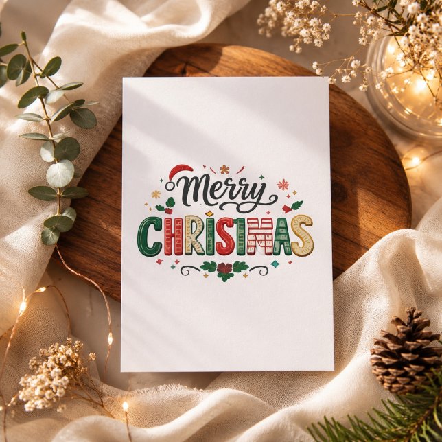 Diseño tipográfico festivo de Feliz Navidad (Subido por el creador)