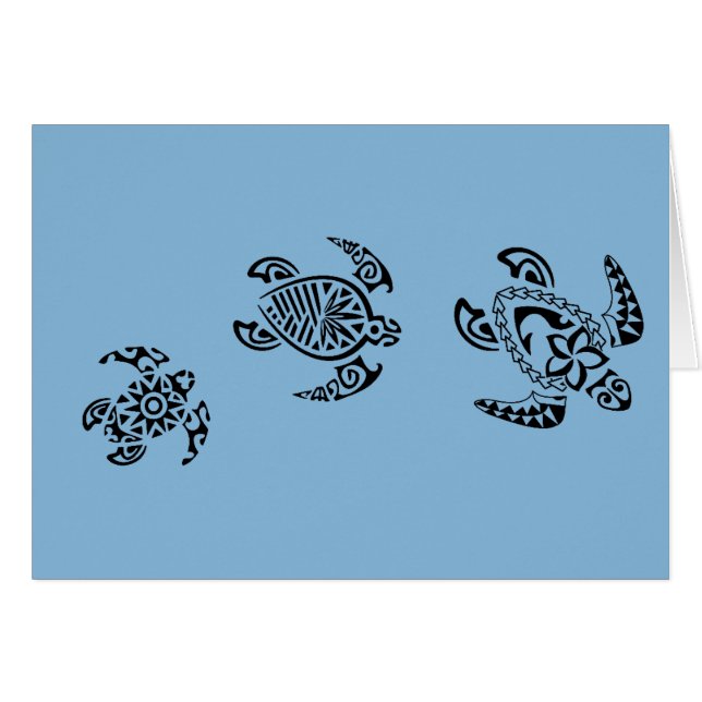 Diseño tribal del trío de la tortuga (Anverso (Horizontal))
